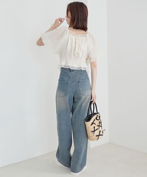 MAJESTIC LEGON(マジェスティックレゴン)の「前後2wayバルーン袖ブラウス(シャツ/ブラウス・レディース・ブルー/ブラック系その他/アイボリー/ピンク・MEDIUM)」の19枚目の写真