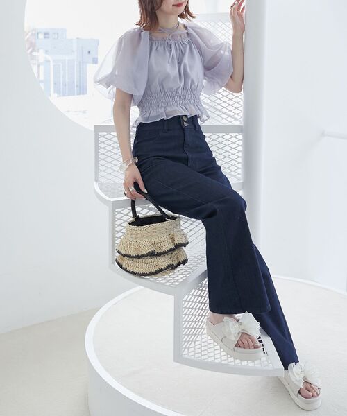MAJESTIC LEGON(マジェスティックレゴン)の「前後2wayバルーン袖ブラウス(シャツ/ブラウス・レディース・ブルー/ブラック系その他/アイボリー/ピンク・MEDIUM)」の13枚目の写真
