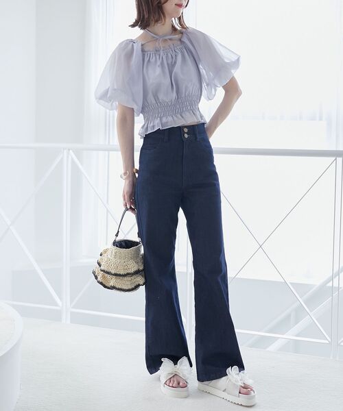 MAJESTIC LEGON(マジェスティックレゴン)の「前後2wayバルーン袖ブラウス(シャツ/ブラウス・レディース・ブルー/ブラック系その他/アイボリー/ピンク・MEDIUM)」の10枚目の写真