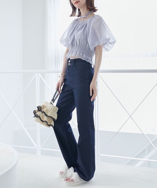 MAJESTIC LEGON(マジェスティックレゴン)の「前後2wayバルーン袖ブラウス(シャツ/ブラウス・レディース・ブルー/ブラック系その他/アイボリー/ピンク・MEDIUM)」の9枚目の写真