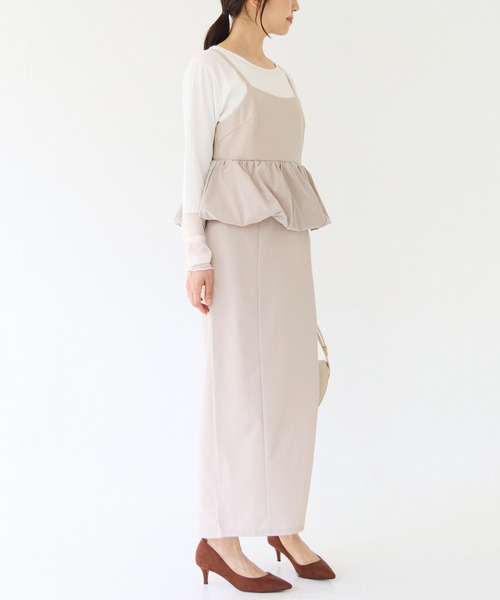 INCEDE(インシード)の「ウエストバルーンキャミワンピース(ワンピース・レディース・ブラック/グレイッシュベージュ・M/L/LL)」の11枚目の写真