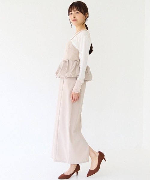 INCEDE(インシード)の「ウエストバルーンキャミワンピース(ワンピース・レディース・ブラック/グレイッシュベージュ・M/L/LL)」の12枚目の写真