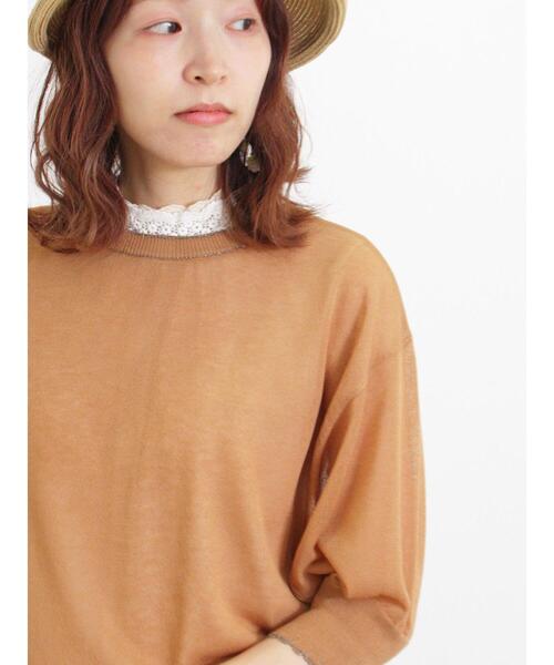 Samansa Mos2（サマンサ モスモス）の「シアーラメ配色前後2WAYカーディガン（カーディガン/ボレロ・レディース・グリーン/キナリ/モカ・F）」の22枚目の写真