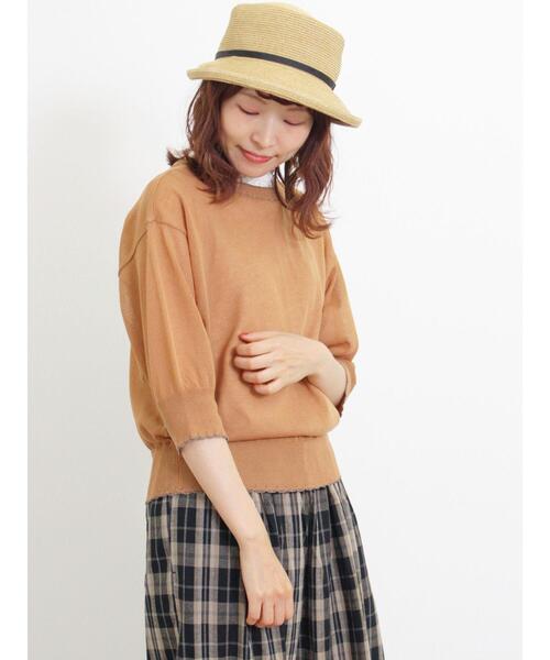 Samansa Mos2（サマンサ モスモス）の「シアーラメ配色前後2WAYカーディガン（カーディガン/ボレロ・レディース・グリーン/キナリ/モカ・F）」の20枚目の写真