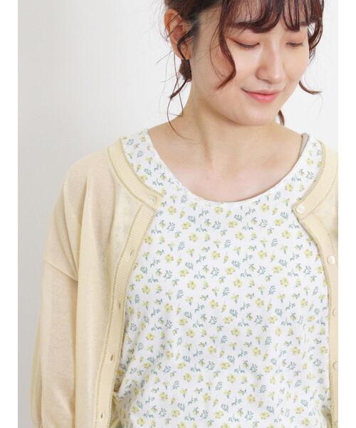 Samansa Mos2（サマンサ モスモス）の「シアーラメ配色前後2WAYカーディガン（カーディガン/ボレロ・レディース・グリーン/キナリ/モカ・F）」の16枚目の写真