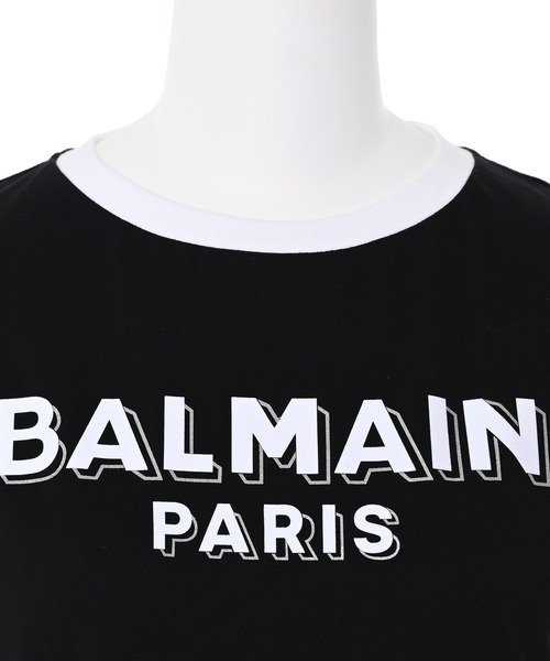 「正規品」BALMAIN デザインワンピース　Sサイズ セール】【BALMAIN】リンガーTシャツワンピース（ワンピース