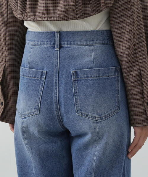 【セール】◆スリット切替ダメージワイドデニム（デニムパンツ）｜N.（N. Natural Beauty Basic）（エヌエヌナチュラルビューティーベーシック）