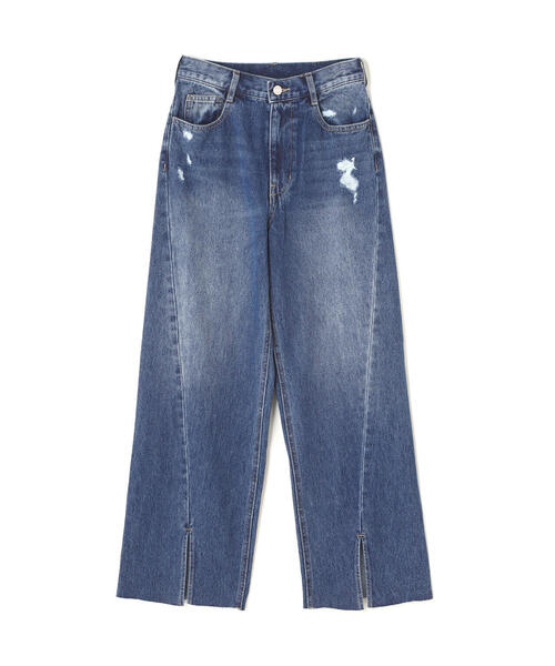 【セール】◆スリット切替ダメージワイドデニム（デニムパンツ）｜N.（N. Natural Beauty Basic）（エヌエヌナチュラルビューティーベーシック）