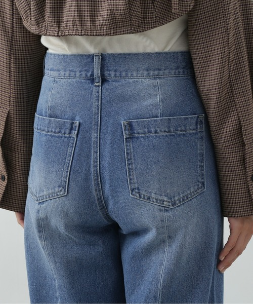 【セール】◆スリット切替ダメージワイドデニム（デニムパンツ）｜N.（N. Natural Beauty Basic）（エヌエヌナチュラルビューティーベーシック）