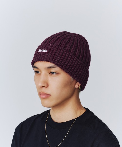 XLARGE（エクストララージ）の「RIB KNIT CAP（ニットキャップ/ビーニー・メンズ・オフホワイト/ブルー/グレー/パープル/ブラック/ブラウン・ONE SIZE）」の13枚目の写真