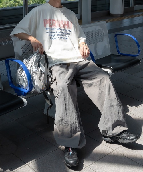 Perushu（ペルーシュ）の「ナイロンワイドパラシュートパンツ（その他パンツ・メンズ・ライトカーキ/オフホワイト/グレー・SMALL/MEDIUM/LARGE）」の12枚目の写真