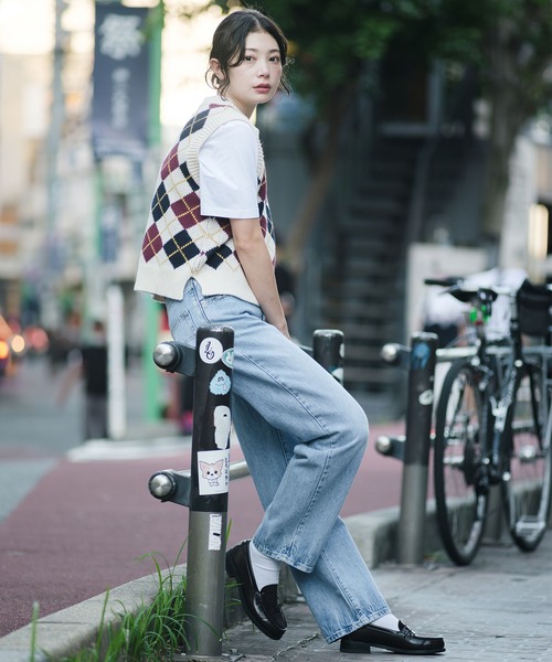 （訳ありセール 格安） セール】Levi's/リーバイス アーガイルニットベスト ホワイト トップス