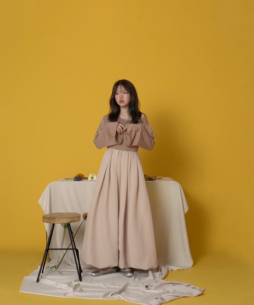 favclo.（ファブクロ）の「one shoulder balloon onepiece / ワンショルダーバルーンワンピース（ワンピース・レディース・チャコールグレー/オートミール・FREE）」の21枚目の写真