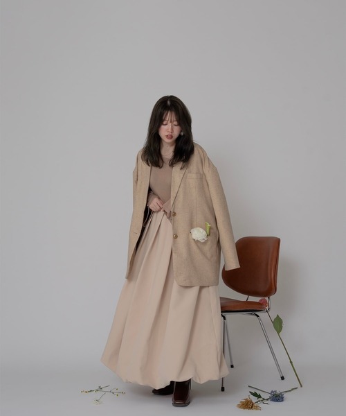 favclo.（ファブクロ）の「one shoulder balloon onepiece / ワンショルダーバルーンワンピース（ワンピース・レディース・チャコールグレー/オートミール・FREE）」の12枚目の写真
