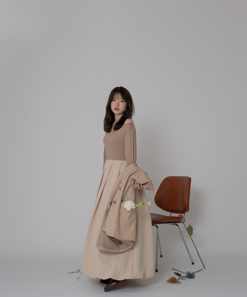 favclo.（ファブクロ）の「one shoulder balloon onepiece / ワンショルダーバルーンワンピース（ワンピース・レディース・チャコールグレー/オートミール・FREE）」の10枚目の写真
