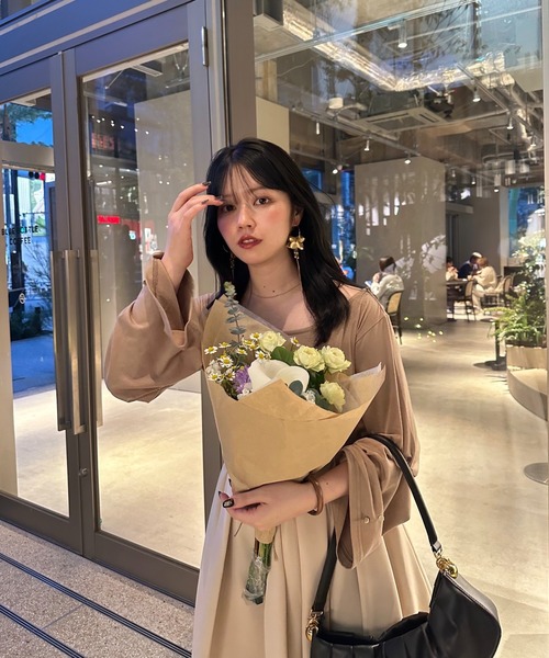 favclo.（ファブクロ）の「one shoulder balloon onepiece / ワンショルダーバルーンワンピース（ワンピース・レディース・チャコールグレー/オートミール・FREE）」の15枚目の写真