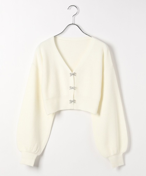 セール】リボンビジューカーディガン 144361（カーディガン/ボレロ