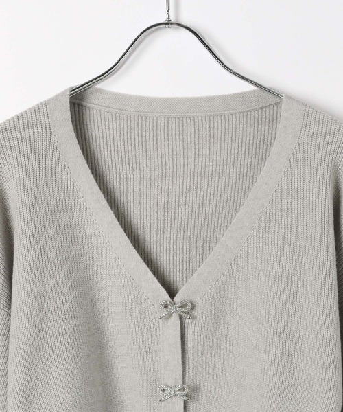 セール】リボンビジューカーディガン 144361（カーディガン/ボレロ