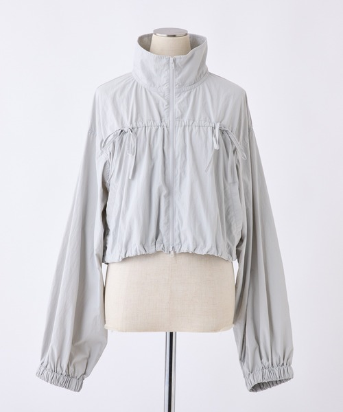 one after another NICE CLAUP（ワンアフターアナザーナイスクラップ）の「ダブルZIPリボンブルゾン（ナイロンジャケット・レディース・ホワイト系その他/オフホワイト/ブラック系その他/グレー・FREE）」の8枚目の写真