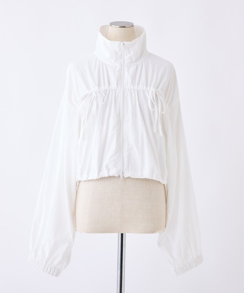 one after another NICE CLAUP（ワンアフターアナザーナイスクラップ）の「ダブルZIPリボンブルゾン（ナイロンジャケット・レディース・ホワイト系その他/オフホワイト/ブラック系その他/グレー・FREE）」の5枚目の写真