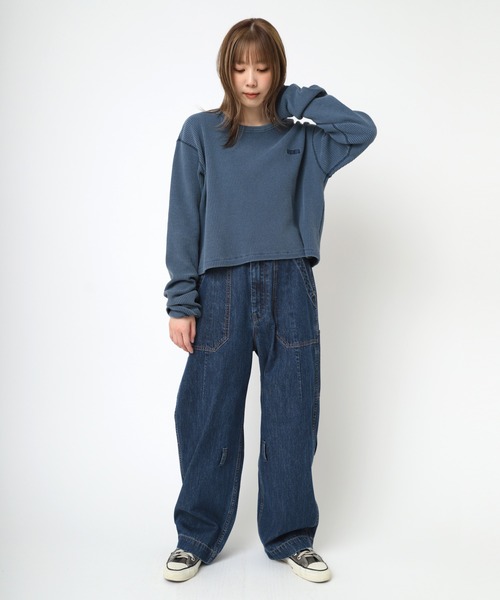 RNA(アールエヌエー)の「M2295 ピグメントダイワッフルチビロンT(Tシャツ/カットソー・レディース・ネイビー/ホワイト系その他/ピンク・MEDIUM)」の19枚目の写真