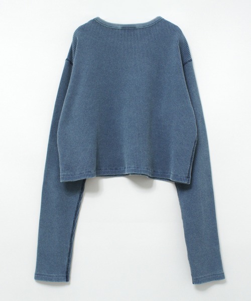 RNA(アールエヌエー)の「M2295 ピグメントダイワッフルチビロンT(Tシャツ/カットソー・レディース・ネイビー/ホワイト系その他/ピンク・MEDIUM)」の6枚目の写真