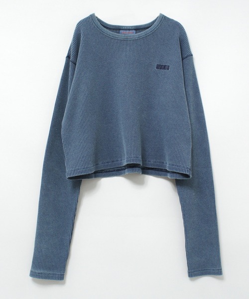 RNA(アールエヌエー)の「M2295 ピグメントダイワッフルチビロンT(Tシャツ/カットソー・レディース・ネイビー/ホワイト系その他/ピンク・MEDIUM)」の5枚目の写真
