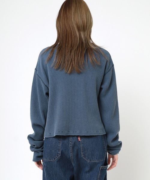 RNA(アールエヌエー)の「M2295 ピグメントダイワッフルチビロンT(Tシャツ/カットソー・レディース・ネイビー/ホワイト系その他/ピンク・MEDIUM)」の18枚目の写真