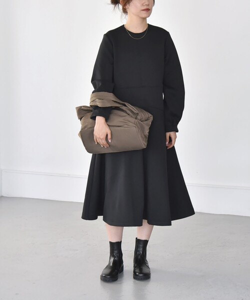 セール】quaranciel:〈洗濯機可能〉ダブルジャージー フレア ミディ