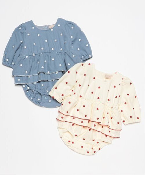 petit main(プティマイン)の「ハート刺繍ロンパース(ロンパース・キッズ・キナリ/ブルー・70cm/80cm)」の17枚目の写真