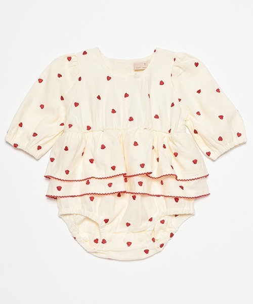 petit main(プティマイン)の「ハート刺繍ロンパース(ロンパース・キッズ・キナリ/ブルー・70cm/80cm)」の10枚目の写真