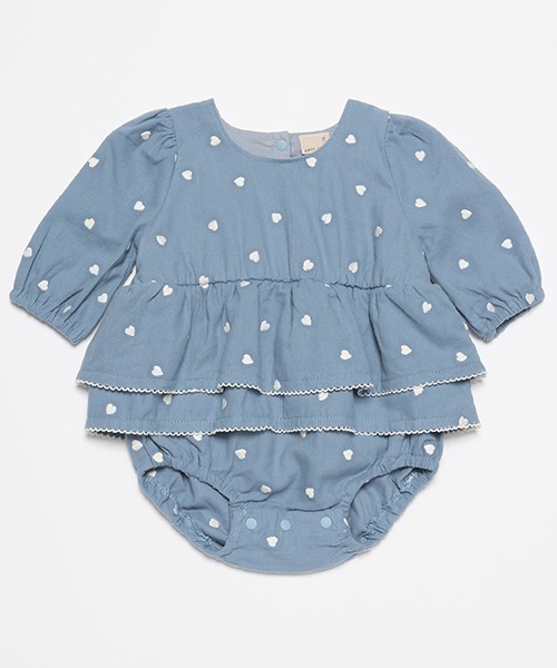 petit main(プティマイン)の「ハート刺繍ロンパース(ロンパース・キッズ・キナリ/ブルー・70cm/80cm)」の11枚目の写真