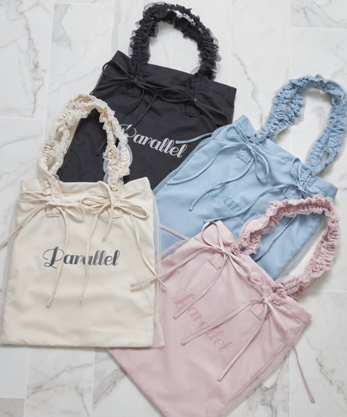 tocco closet(トッコ クローゼット)の「【ZOZO限定】チュールリボンロゴトートバッグ(トートバッグ・レディース・ブルー/ブラック/アイボリー/ピンク・FREE)」の2枚目の写真