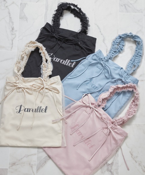 tocco closet(トッコ クローゼット)の「【ZOZO限定】チュールリボンロゴトートバッグ(トートバッグ・レディース・ブルー/ブラック/アイボリー/ピンク・FREE)」の6枚目の写真
