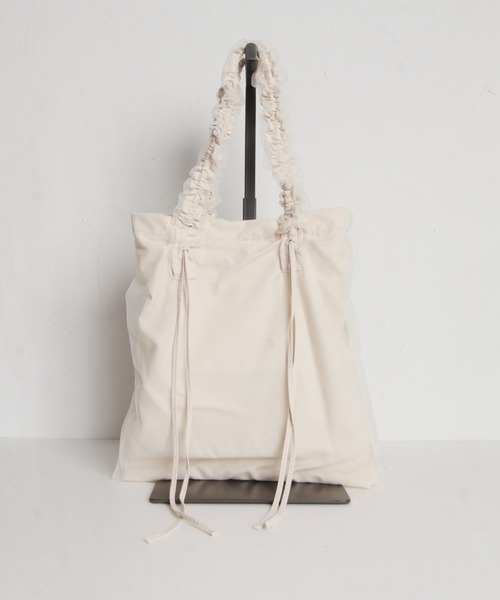 tocco closet(トッコ クローゼット)の「【ZOZO限定】チュールリボンロゴトートバッグ(トートバッグ・レディース・ブルー/ブラック/アイボリー/ピンク・FREE)」の11枚目の写真