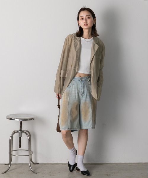 ad thie(アドティエ)の「ヴィンテージウォッシュ ワイドハーフデニム(デニムパンツ・レディース・ブルー・FREE)」の11枚目の写真