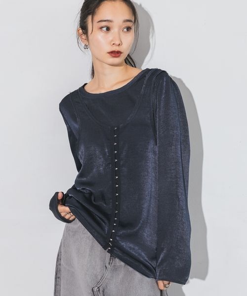 にん  2色セット JEANASIS（ジーナシス）の「ビンテージサテン2P LS/148515（T