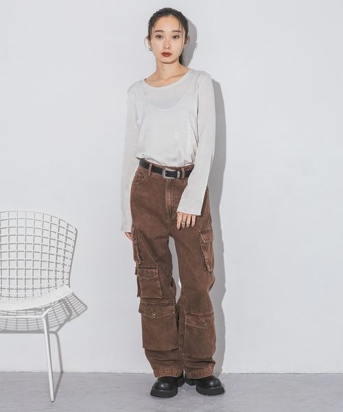 にん  2色セット JEANASIS（ジーナシス）の「ビンテージサテン2P LS/148515（T