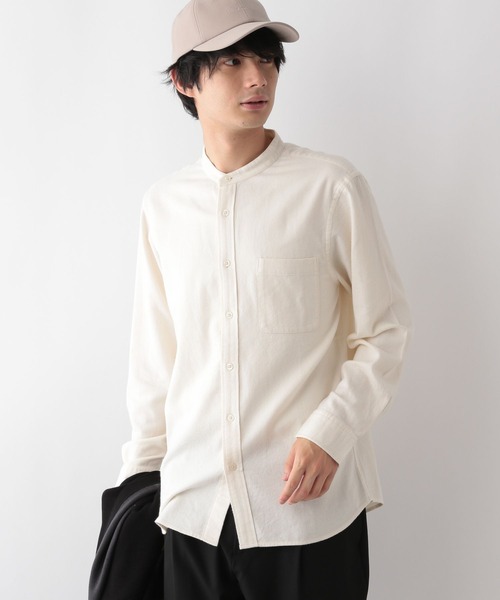 GLOBAL WORK(グローバルワーク)の「やわらかリッチネルバンドカラーシャツ/116354(シャツ/ブラウス・メンズ・オフホワイト/グレー系1・SMALL/MEDIUM/LARGE/X-LARGE)」の5枚目の写真
