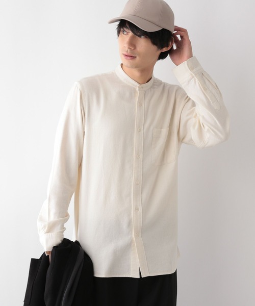 GLOBAL WORK(グローバルワーク)の「やわらかリッチネルバンドカラーシャツ/116354(シャツ/ブラウス・メンズ・オフホワイト/グレー系1・SMALL/MEDIUM/LARGE/X-LARGE)」の6枚目の写真