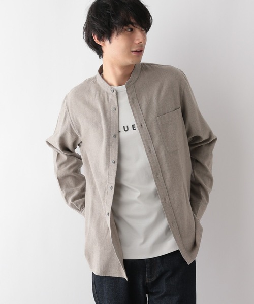 GLOBAL WORK(グローバルワーク)の「やわらかリッチネルバンドカラーシャツ/116354(シャツ/ブラウス・メンズ・オフホワイト/グレー系1・SMALL/MEDIUM/LARGE/X-LARGE)」の9枚目の写真