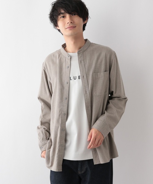 GLOBAL WORK(グローバルワーク)の「やわらかリッチネルバンドカラーシャツ/116354(シャツ/ブラウス・メンズ・オフホワイト/グレー系1・SMALL/MEDIUM/LARGE/X-LARGE)」の10枚目の写真