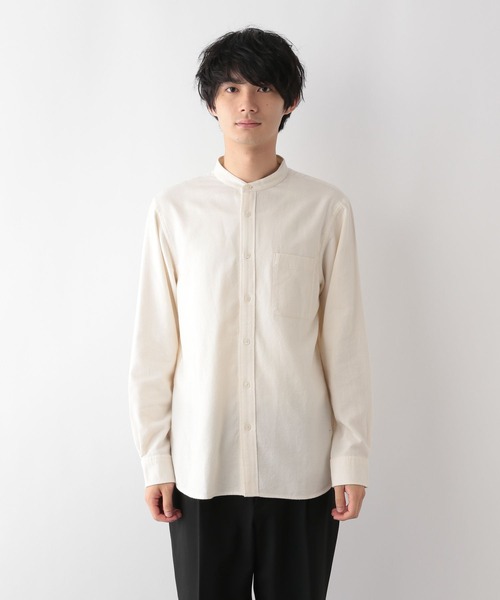 GLOBAL WORK(グローバルワーク)の「やわらかリッチネルバンドカラーシャツ/116354(シャツ/ブラウス・メンズ・オフホワイト/グレー系1・SMALL/MEDIUM/LARGE/X-LARGE)」の11枚目の写真