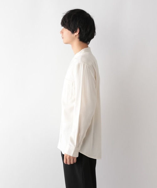 GLOBAL WORK(グローバルワーク)の「やわらかリッチネルバンドカラーシャツ/116354(シャツ/ブラウス・メンズ・オフホワイト/グレー系1・SMALL/MEDIUM/LARGE/X-LARGE)」の12枚目の写真