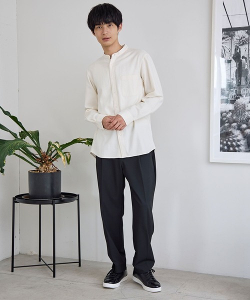 GLOBAL WORK(グローバルワーク)の「やわらかリッチネルバンドカラーシャツ/116354(シャツ/ブラウス・メンズ・オフホワイト/グレー系1・SMALL/MEDIUM/LARGE/X-LARGE)」の21枚目の写真