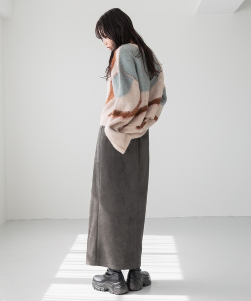 LOWRYS FARM(ローリーズファーム)の「ニュアンスガラニットPOLS 133799(ニット/セーター・レディース・アイボリー/ブルー/グレー・FREE/SHORT)」の6枚目の写真