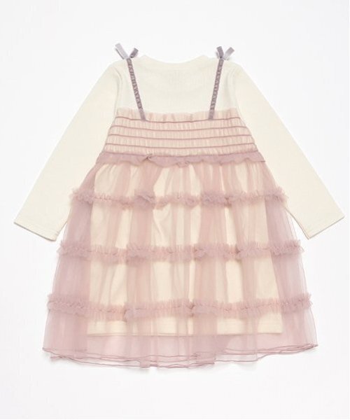 petit main(プティマイン)の「チュールドッキングワンピース(ワンピース・キッズ・ブラック/ライトピンク・80cm/130cm/120cm/110cm/100cm/90cm)」の3枚目の写真