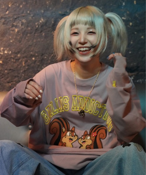 GALLIS ADDICTION（ガリスアディクション）の「GARISU-恋人とはーとロンT（Tシャツ/カットソー・メンズ・ラベンダー/チャコール・M/L）」の10枚目の写真