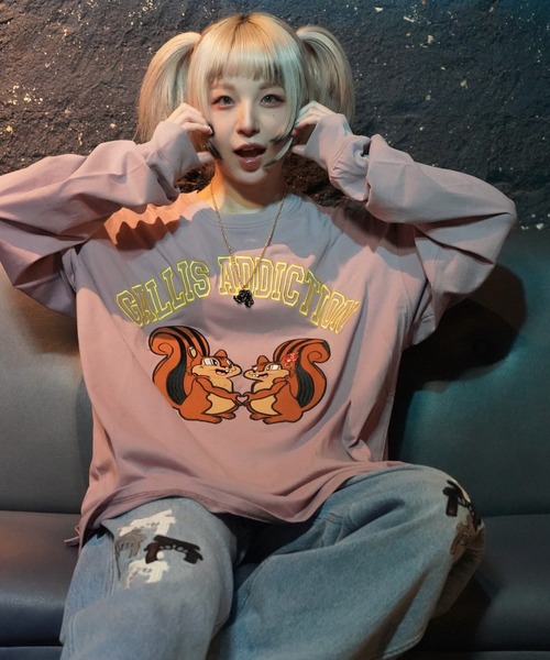 GALLIS ADDICTION（ガリスアディクション）の「GARISU-恋人とはーとロンT（Tシャツ/カットソー・メンズ・ラベンダー/チャコール・M/L）」の13枚目の写真