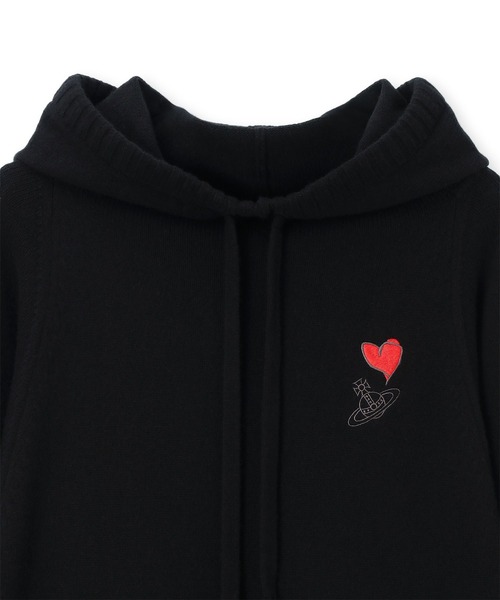 Vivienne Westwood MAN(ヴィヴィアンウエストウッドマン)の「“BLCW HEART” ロングニット フーディー【249042 9005】(ニット/セーター・メンズ・ベージュ/ブラック・44/46)」の5枚目の写真